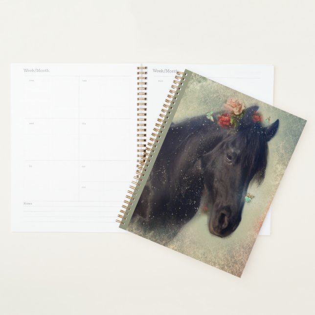 Agenda Cavalo Frísia de Cavalo Negro - Calendário, Planej (Exibição)