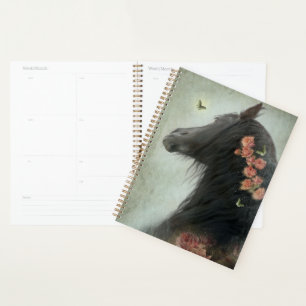 Agenda Cavalo Frísia de Cavalo Negro - Calendário, Planej