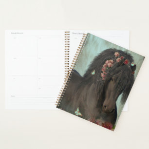 Agenda Cavalo Frísia de Cavalo Negro - Calendário, Planej