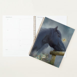 Agenda Cavalo Frísia de Cavalo Negro - Calendário, Planej