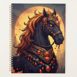 Agenda Cavalo Majestoso Adorado Com Ouro Enjoado