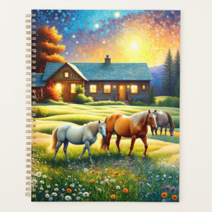 Agenda Cavalo no Prado de Flores Silvestres da Fazenda