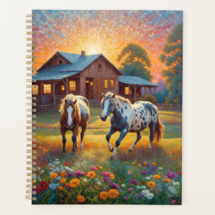 Agenda Cavalo no Prado de Flores Silvestres da Fazenda