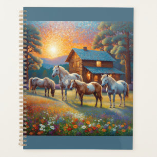 Agenda Cavalo no Prado de Flores Silvestres da Fazenda