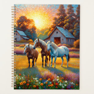 Agenda Cavalo no Prado de Flores Silvestres da Fazenda