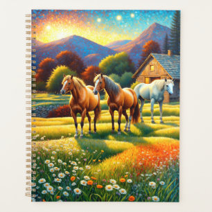 Agenda Cavalo no Prado de Flores Silvestres da Fazenda