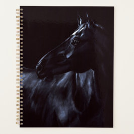 Agenda Cavalo preto elegante pintado à mão