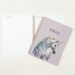 Agenda Cavalo Unicórnio Magico Chifre Dourado Branco