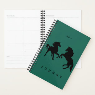 Agenda Cavalos Pretos - Escolha / adicione sua cor / text