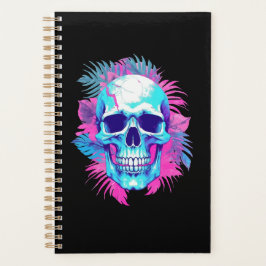 Agenda Caveira Floral em Estilo Vaporwave