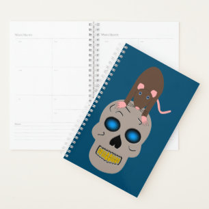 Agenda Caveira Gótica e Halloween Rato
