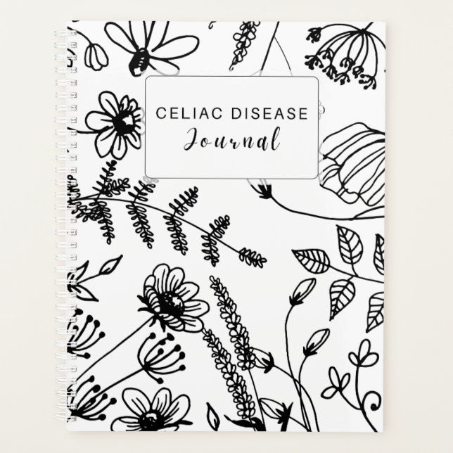 Agenda Celiac Disease Monthly Journal - Black & White (Frente)