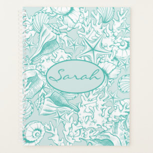 Agenda Célula Elétrica Personalizada Verde do Mar Claro