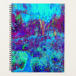 Agenda Cena de Jardim Azul Impressionista Psicodélico