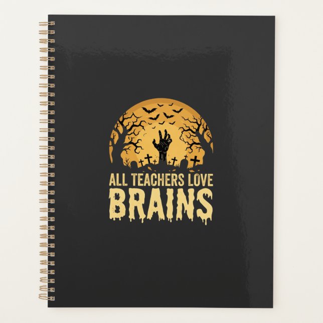 Agenda Cérebros de Professor de Halloween (Frente)