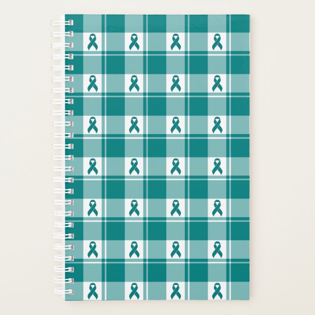 Agenda Cervical Cancer Awareness Plaid Planner, Teal (Frente)