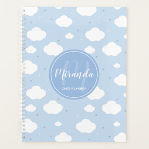 Agenda Céu Azul Cujo Monograma e Nome Personalizados