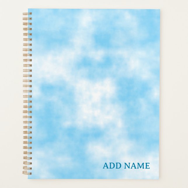 Agenda Céu Azul e Arte em Nuvem Personalizada (Frente)