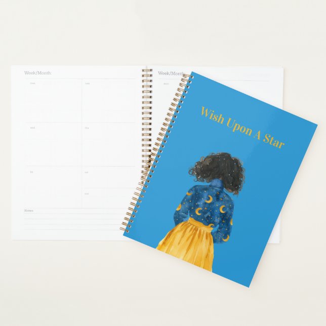 Agenda Céus Estrelados Menina Lua Cabelo Preto (Exibição)