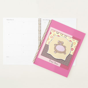 Agenda Chá de fraldas do Urso de Teddy com Círculos Retro