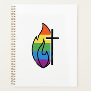 Agenda Chama Arco-íris Cruz Vintage Desenho Vetorial Cris