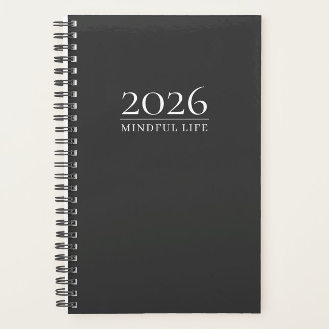 Agenda Charcoal Gray 2026 Planner | Custom Initials (Frente)