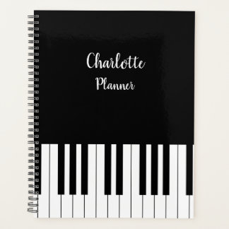 Agenda Chaves de Piano Pretas e Brancas com Nome Personal