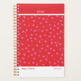Agenda Cheerful Red Floral Modern