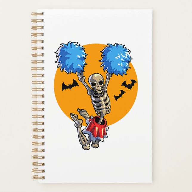 Agenda Cheerhead Skeleton Halloween Cheer Mãe Meninas Wo (Frente)