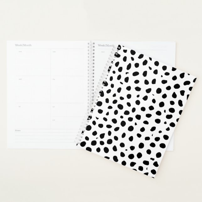 Agenda Cheetah Spots Preto Branco (Exibição)