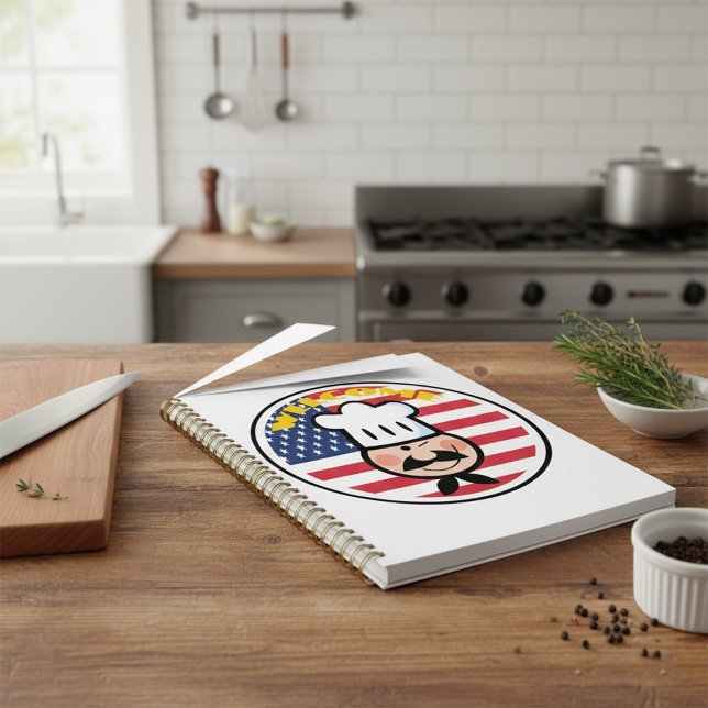 Agenda Chef Bem-vindo com bandeira americana (Criador carregado)