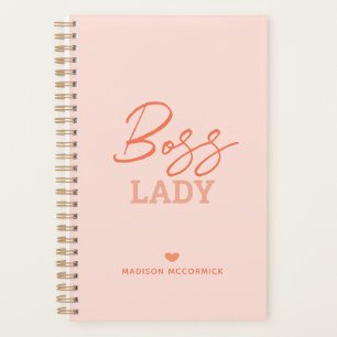 Agenda Chefe Lady Modern Cor-de-rosa - Script Laranja Per