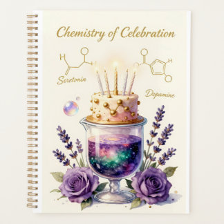 Agenda Chemistry Birthday Celebration Flask and Floral Ca