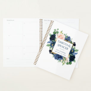 Agenda Chic Blooms Padrão de Marinho e descarga românti