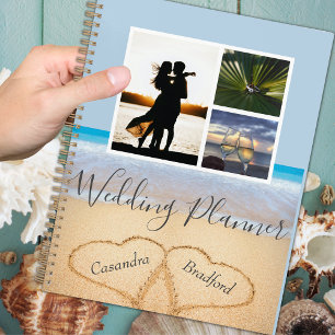 Agenda Chic Blue Beach 2 Hearts in Sand Wedding