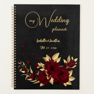 Agenda Chic burgundy e casamento preto de ouro