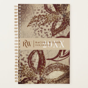 Agenda Chic Burgundy e Dourada Textura de Desenho Floral