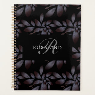 Agenda Chic Elegant Matte Floral Patterno Monograma