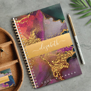 Agenda Chic glam marble aqucolor dourada azul púrpura ve
