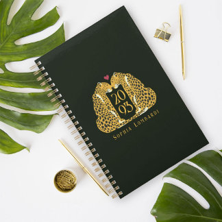 Agenda Chic Leopard Love on Dark Green