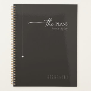 Agenda Chic Neutrals Wedding Planos de Casamento Carvões