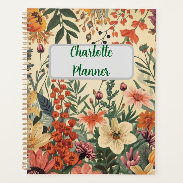 Agenda Chic personalized Flower  Productivity & Goal  (Frente)