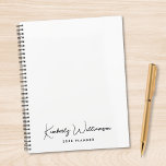 Agenda Chic Signature Script Monogram Business<br><div class="desc">Plan ahead in style with this minimalist personalized planner, designed for professionals who appreciate clean modern design. Featuring your monogram name in a chic signature script, this planner blends functionality with refined personal branding. The understated cover design makes it ideal for work, school, goal setting, or daily scheduling, while the...</div>