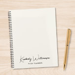 Agenda Chic Signature Script Monogram Business<br><div class="desc">Plan ahead in style with this minimalist personalized light cream planner, designed for professionals who appreciate clean modern design. Featuring your monogram name showcased in a chic signature script, this planner blends functionality with refined personal branding. The understated cover design makes it ideal for work, school, goal setting, or daily...</div>