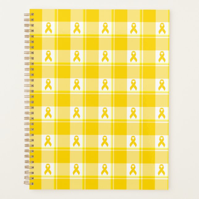 Agenda Childhood Cancer Awareness Plaid Gold Ribbon (Frente)