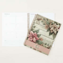 Agenda Chique de nome personalizado Pastel Poinsettias Ga