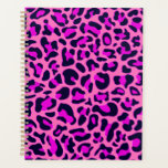 Agenda Chita Leopardo Manchas Selvagens Impressão Animal<br><div class="desc">Safari selvagem e impressão animal selvagem. Chico moderno,  pele de leopardo,  impresso em cor rosa.</div>