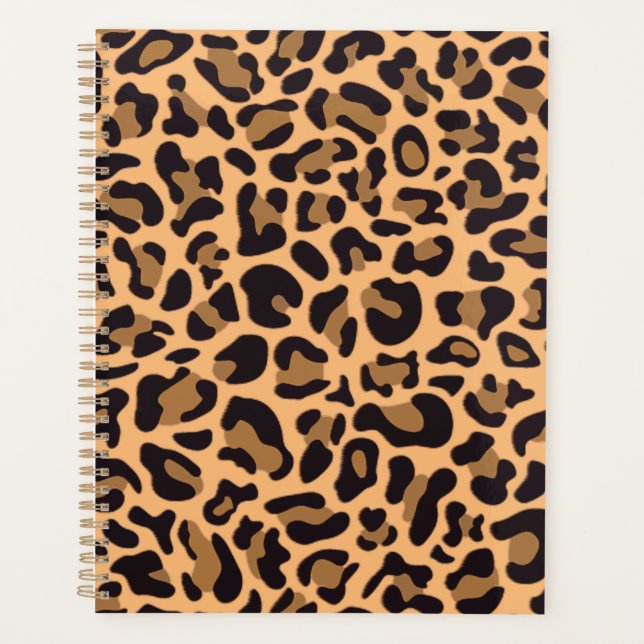 Agenda Chita Leopardo Manchas Selvagens Impressão Animal (Frente)