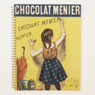 Agenda Chocolat Menier Garota Francesa Arte Vintage 1892