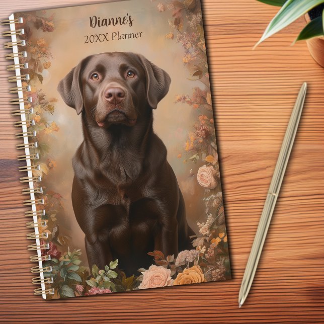 Agenda Chocolate Labrador Retriever Retrato Pessoal (Chocolate Labrador Retriever Portrait Personal 12-month Planner)